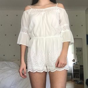 White Floral Romper